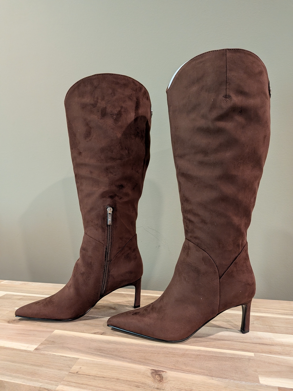 Guess Palisa Wide Calf Knee High Boot Dark Brown Women's 7 NWOT